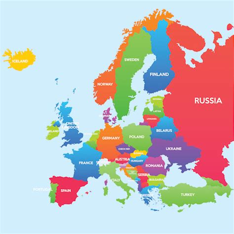 Map Of European Countries For Kids