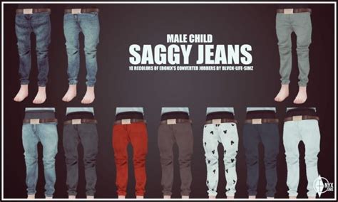 Child Male Saggy Jeans Recolors At Onyx Sims Via Sims 4 Updates Check