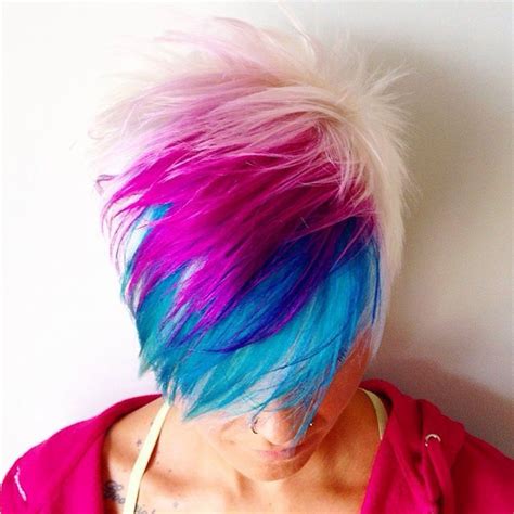 Pixie With Rainbow Pixie Hair Color Bright Hair Cool Hair Color