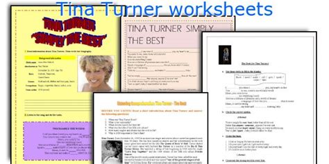 Tina Turner Worksheets