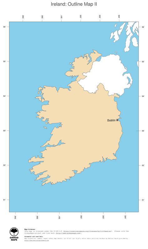 Map Ireland Ginkgomaps Continent Europe Region Ireland