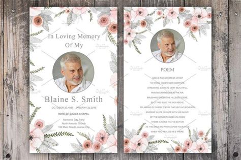 Memorial Cards For Funeral Template