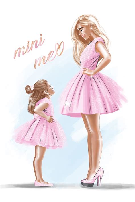 Fashion Clipart Fashion Illustration Instant Download Mother And Daughter Mini Me For My