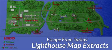 Escape From Tarkov Lighthouse Extracts Via Detailed Map