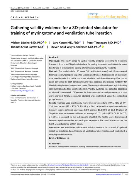 Pdf Gathering Validity Evidence For A 3d ‐printed Simulator For