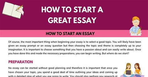 How To Start An Essay Quick And Simple Tips To Start A Great Essay • 7esl