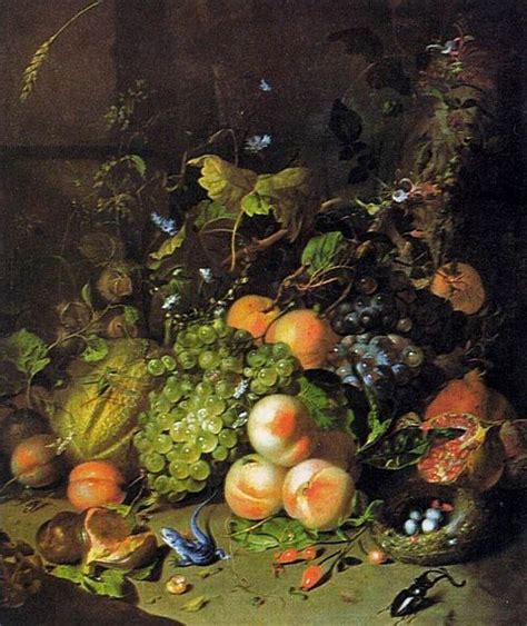 Flowers Fruit And Insects By Rachel Ruysch Painter Of The Dutch