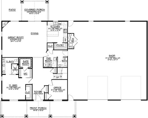 Barndominium House Plan 3 Bedrooms 2 Bath 3172 Sq Ft Plan 104 223