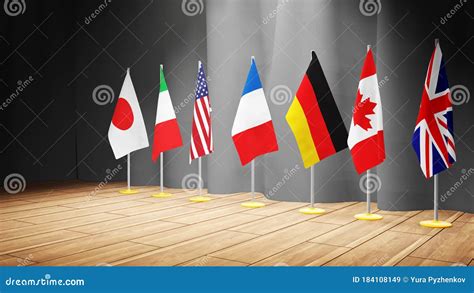 Group Of Seven Countries G7 Highlighted In The World Map Vector