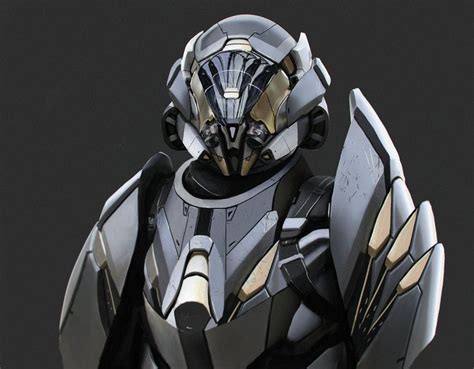 Sci Fi Cyberpunk Futuristic Armor Helmet Android Humanoid Cyborg