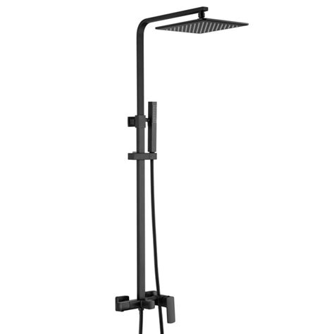 Modland Matte Black Wall Mounted Exposed Installshower System With