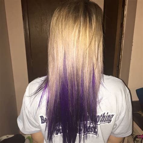 Purple With Blonde Underneath Ideas About Purple Underneath Hair On