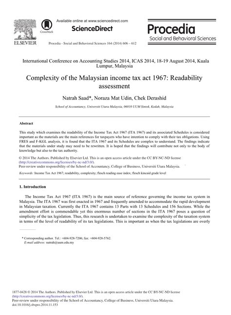 Download malaysian income tax act 1967 for free. (PDF) Complexity of the Malaysian Income Tax Act 1967 ...