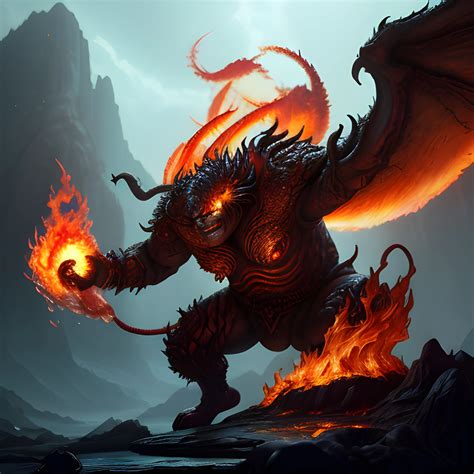 Balrog Fire Demon Big Flame Demon Fire Flames High Fantasy