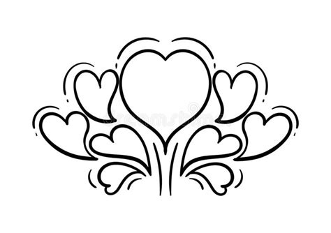 Hand Drawn Heart On Love Theme Stock Vector Illustration Of Design