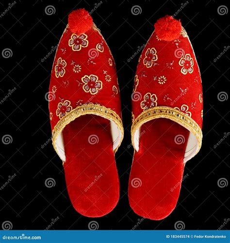 Traditional Turkish Slippers Isolated On Black Stock Photo Image Of