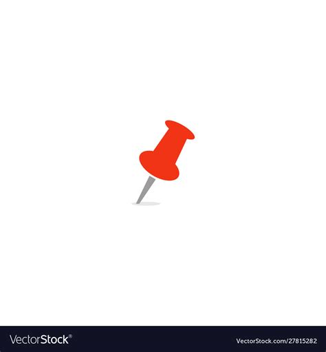 Pushpin Icon Red Office Push Pin Or Needle Vector Image