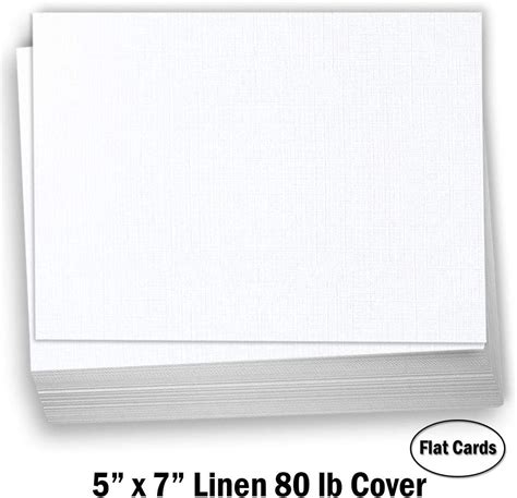 Hamilco 5x7 White Linen Cardstock Paper Blank Index Cards Card Stock