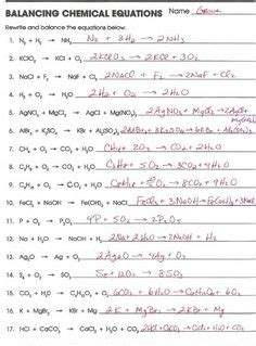 Maybe you would like to learn more about one of these? Answer key for the Balance Chemical Equations worksheet ...