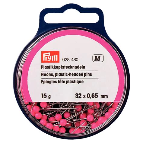 Prym Neon Plastic Head Pins 0 60 X 32mm 15g Tub