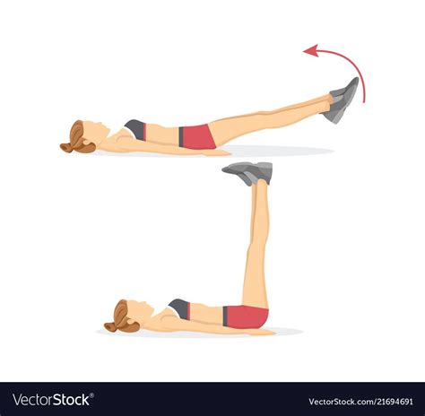 Tabata training è un tipo di allenamento ad intervalli ad alta intensità (hiit): Leg raises tabata exercises vector image on VectorStock nel 2020