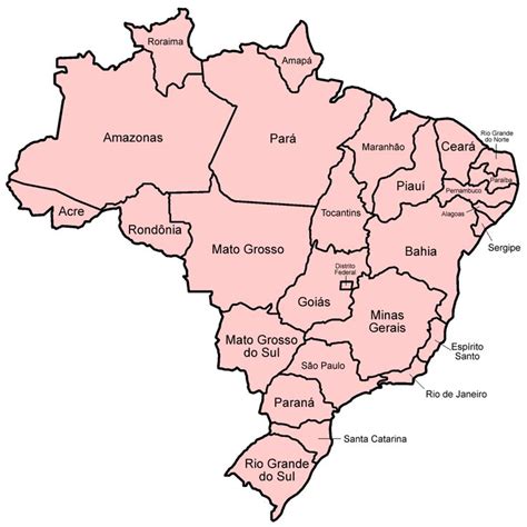Brazil Map Brazil Map States Of Brazil Map