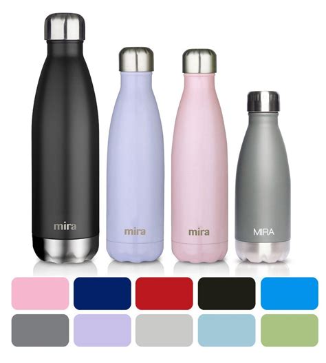 Mira Oz Stainless Steel Vacuum Insulated Water Bottle Double Walled Cola Shape Thermos