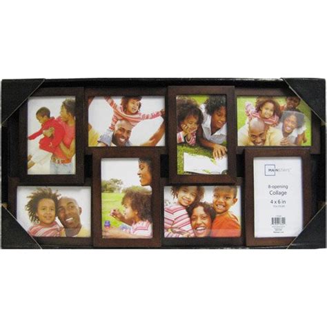 Mainstays 8 Opening 4x6 Collage Picture Frame Walnut