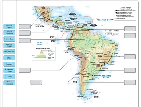 Solved Latin America Political Physical Map Metropolitan