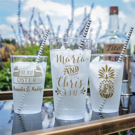 Customizable Hard Plastic Wedding Cups Personalized Plastic Etsy