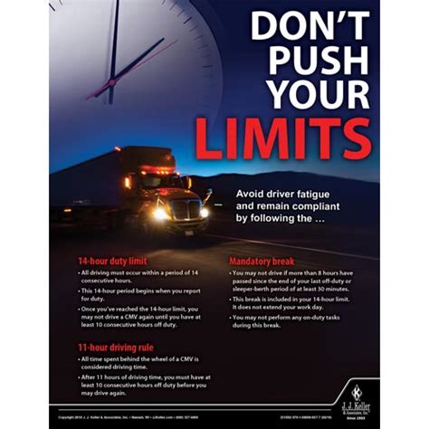 Dont Push Your Limits Driver Awareness Safety Poster