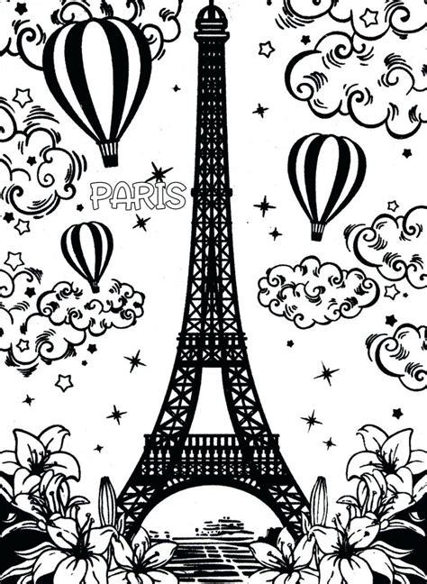 Eiffel Tower Coloring Pages For Kids Coloring Pages