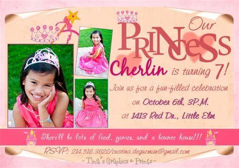 Tinas Graphics And Prints Princess Themed 7th Birthday Party