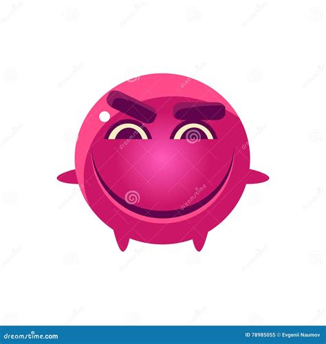 Mischievous Round Character Emoji Stock Vector Illustration Of