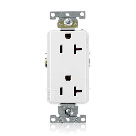 Leviton Decora Plus 20 Amp Commercial Grade Self Grounding Duplex