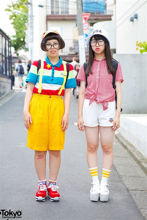 Harajuku Girls In Glasses And Shorts Tokyo Fashion