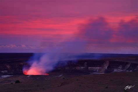 H027 Sunset Kilauea Volcano Big Island Hawaii Randall J Hodges