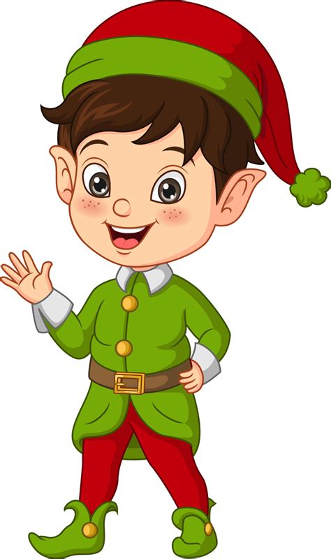 Cartoon Little Boy Wearing Christmas Elf Costume 5113034 Vector Art At