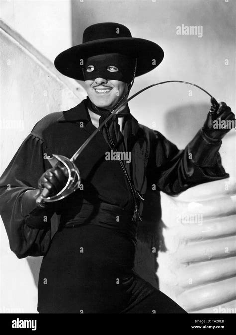 Tyrone Power As Don Diego With Sword Mask And Cape In The Film The