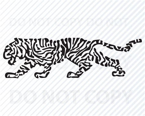 Tiger Stripes Svg Files For Cricut Black And White Tiger Vector Etsy