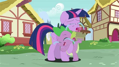 Twilight Sparkle And Spike Hugscry Together Old By Stephen Fisher On