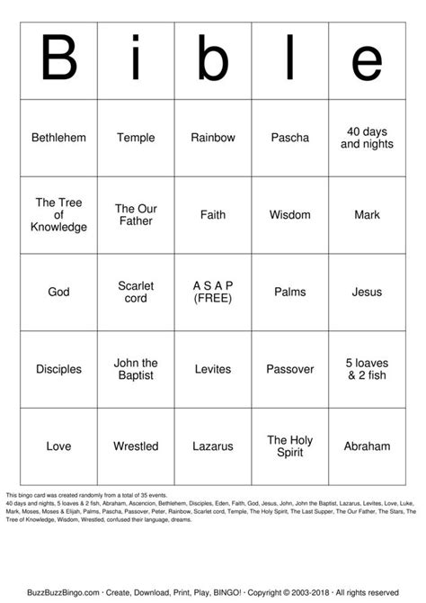 Bible Bingo Cards To Download Print And Customize