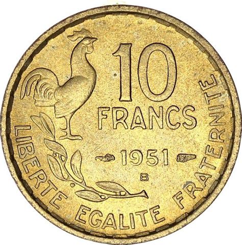 Pièce France 10 Francs Guiraud 1951 B