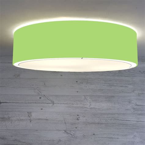 Lime Green Flush Drum Ceiling Light Handmade In The Uk Imperial