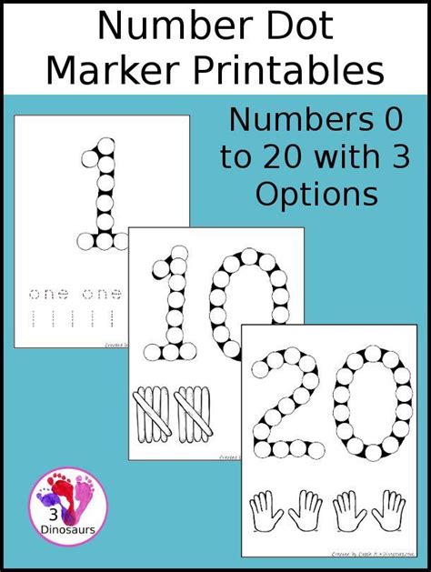 We are always using them for something. Free Number Dot Marker Pages 0 to 20 | Numbers preschool ...