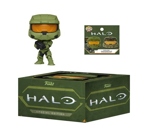 Funko Pop Games Halo Master Chief With Pin Set Collectors Box