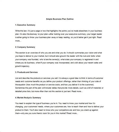 Business Plan Outline Template 23 Free Sample Example Format Download