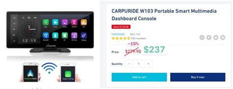 Carpuride W103 Carplay Und Android Auto Display Zum Nachrüsten