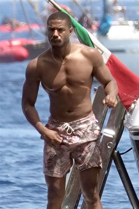 Black Panther And Creed Star Michael B Jordan Is Pictured Flexing His Toned Muscular Physique