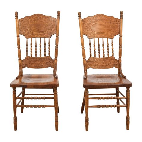 Anglo indian solid padauk wood carved lyre back cane seat arm chair. 90% OFF - Antique Floral Carved Wood Chairs / Chairs